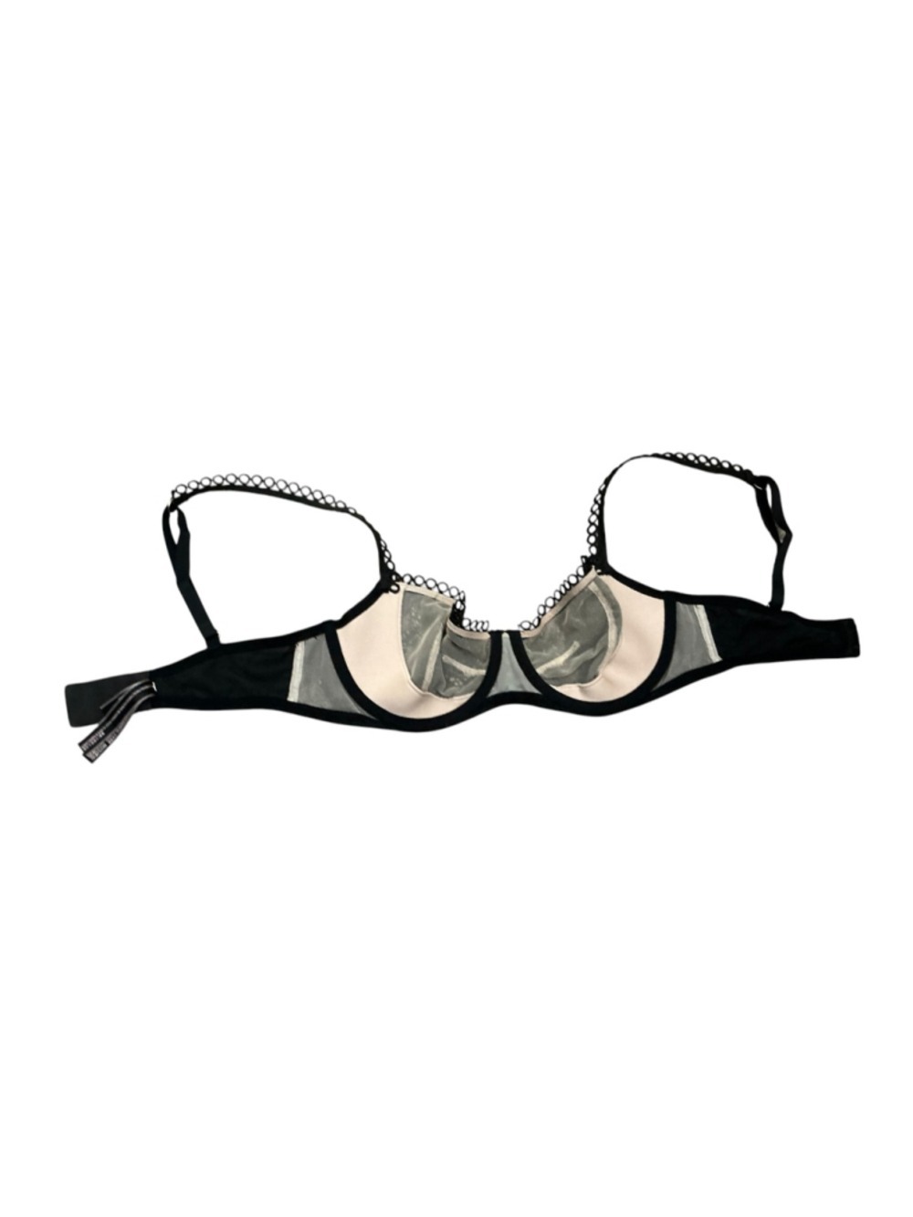 Victoria’s Secret Black Lace Underwire Push-Up Bra Without Padding 32DD Sheer Un - Picture 4 of 6